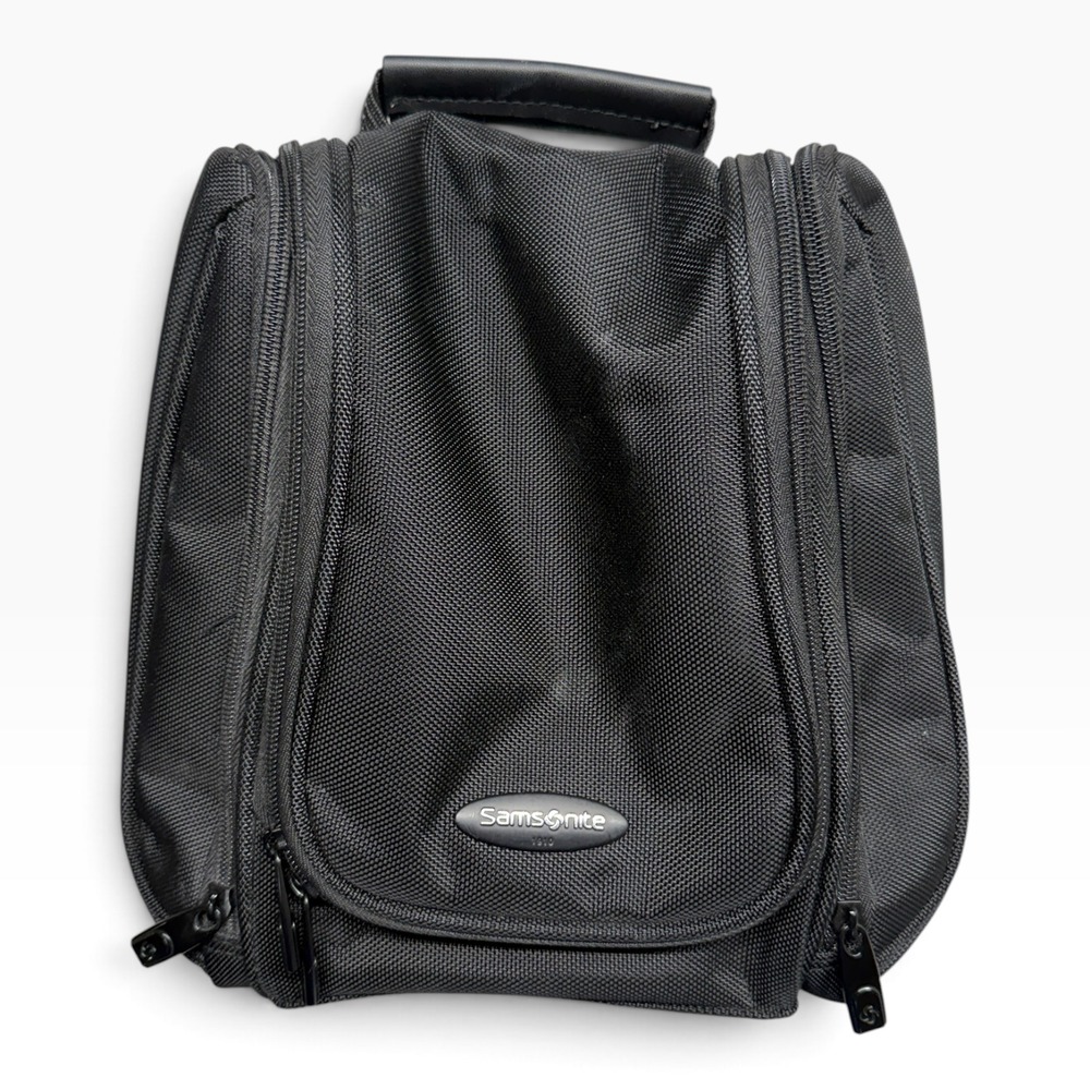 Samsonite Hanging Toiletry Kit Black Ballistic Nylon Travel Organizer Bag